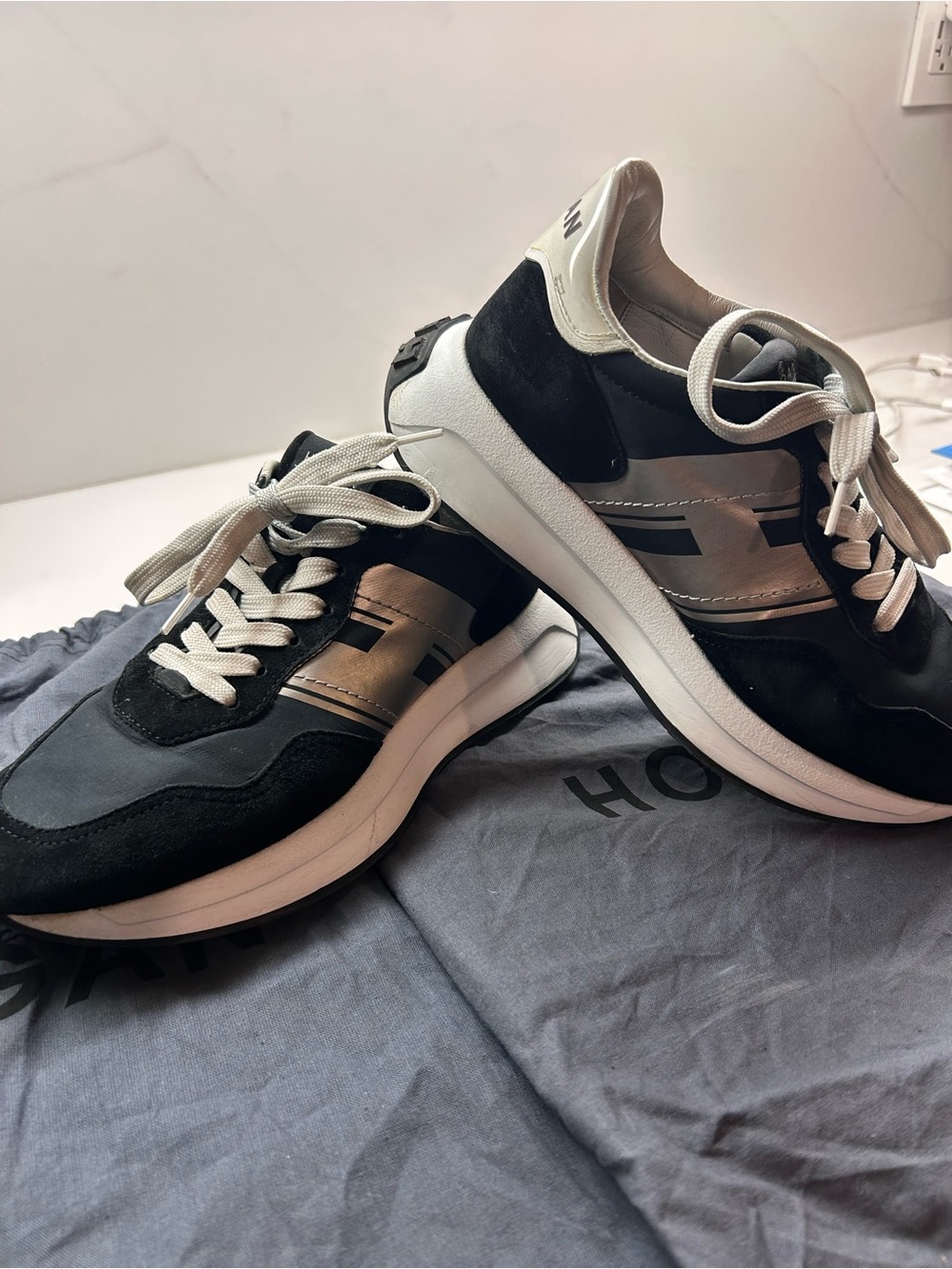Women’s Hogan Black and Gray Sneakers size 38